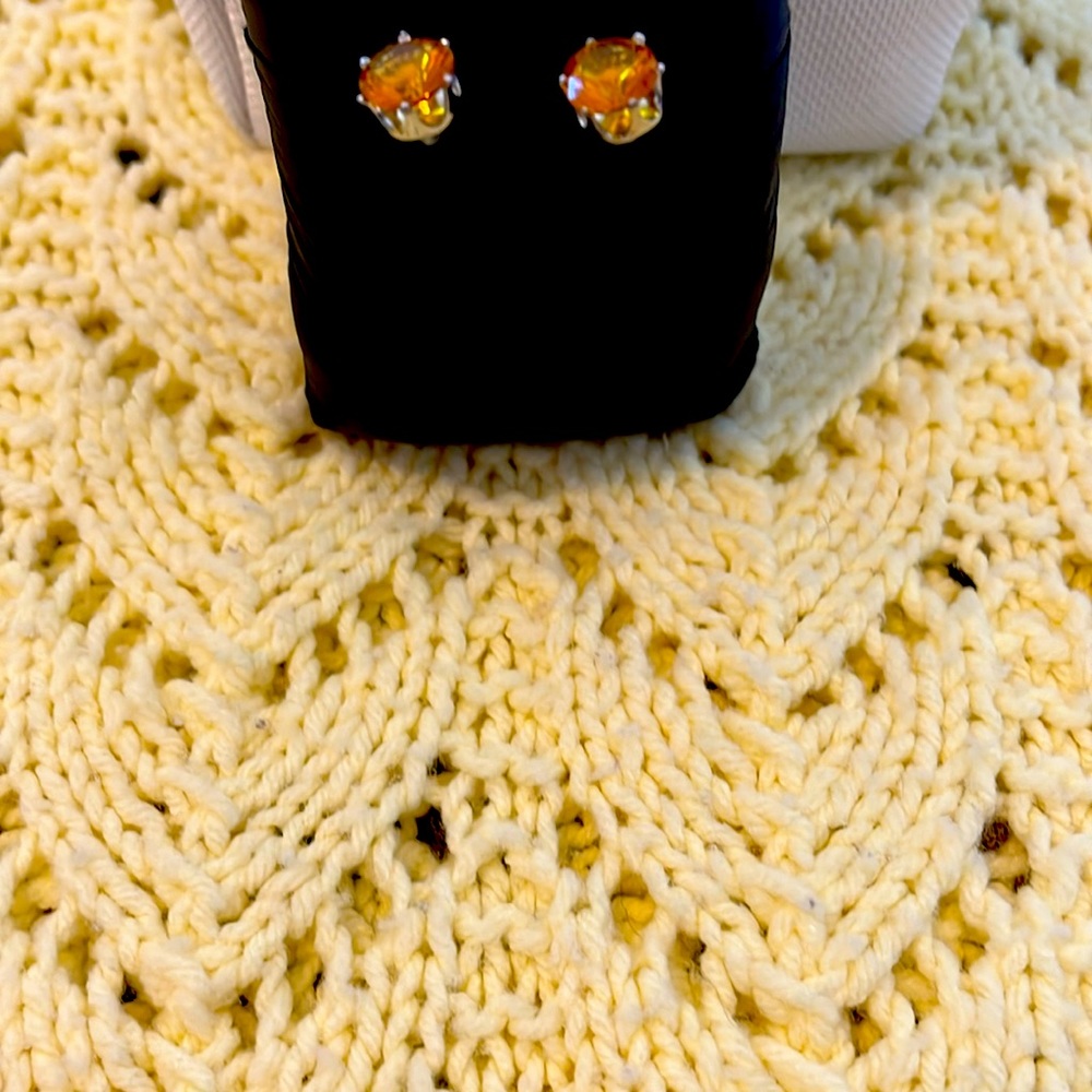 Citrine, oval earrings